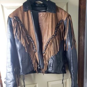 Wilsons leather large suede fringe coat